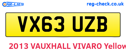 VX63UZB are the vehicle registration plates.