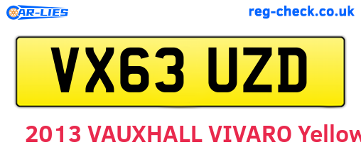 VX63UZD are the vehicle registration plates.