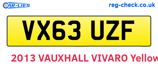 VX63UZF are the vehicle registration plates.