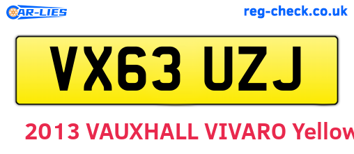 VX63UZJ are the vehicle registration plates.