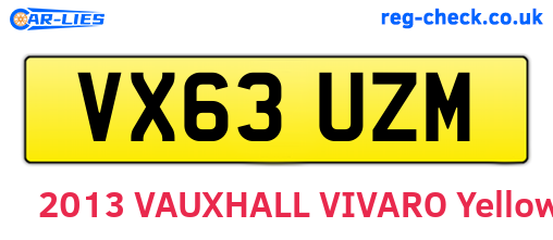 VX63UZM are the vehicle registration plates.