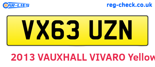 VX63UZN are the vehicle registration plates.