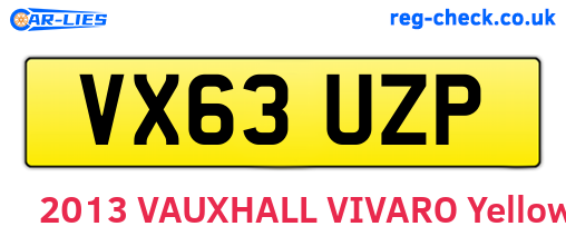 VX63UZP are the vehicle registration plates.