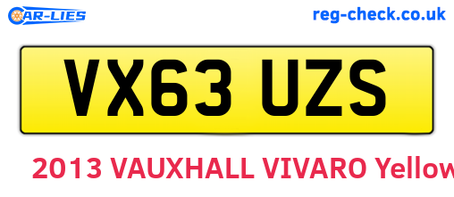 VX63UZS are the vehicle registration plates.