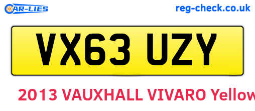 VX63UZY are the vehicle registration plates.