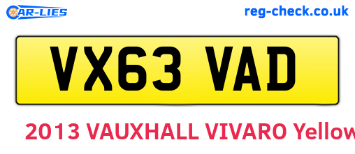 VX63VAD are the vehicle registration plates.
