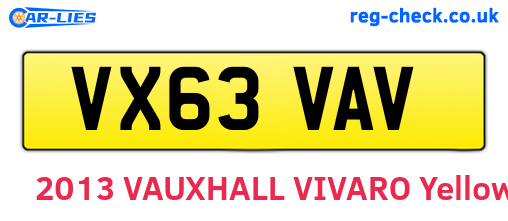 VX63VAV are the vehicle registration plates.