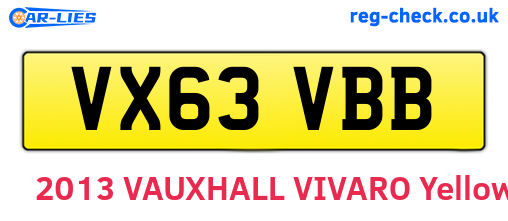 VX63VBB are the vehicle registration plates.
