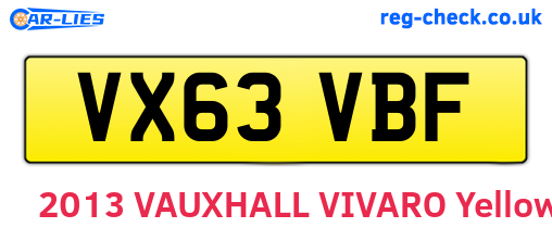 VX63VBF are the vehicle registration plates.