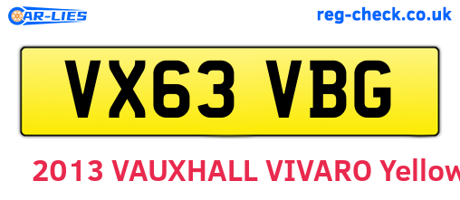 VX63VBG are the vehicle registration plates.