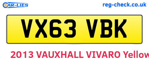 VX63VBK are the vehicle registration plates.