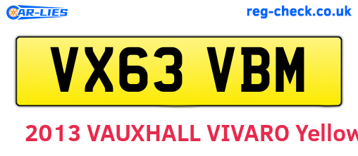 VX63VBM are the vehicle registration plates.