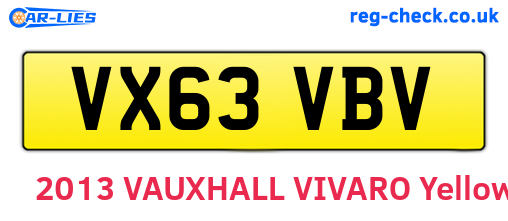 VX63VBV are the vehicle registration plates.
