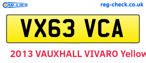 VX63VCA are the vehicle registration plates.