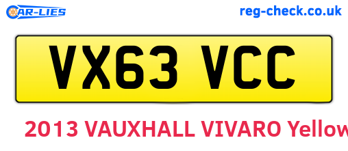 VX63VCC are the vehicle registration plates.