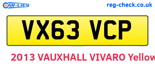 VX63VCP are the vehicle registration plates.