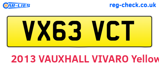 VX63VCT are the vehicle registration plates.