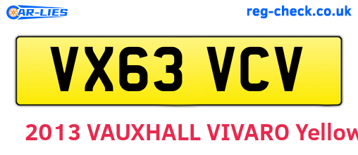 VX63VCV are the vehicle registration plates.