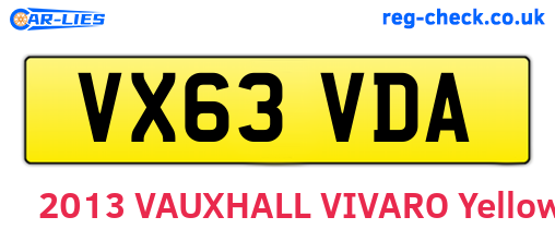 VX63VDA are the vehicle registration plates.