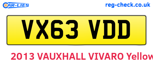 VX63VDD are the vehicle registration plates.