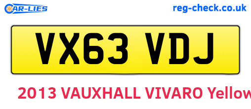 VX63VDJ are the vehicle registration plates.