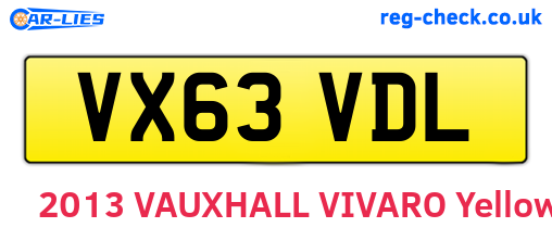 VX63VDL are the vehicle registration plates.