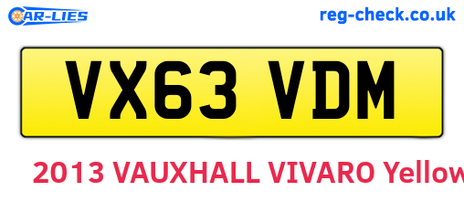 VX63VDM are the vehicle registration plates.