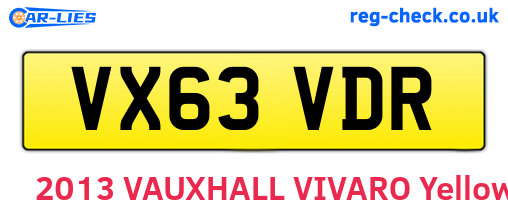 VX63VDR are the vehicle registration plates.