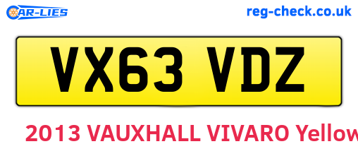 VX63VDZ are the vehicle registration plates.