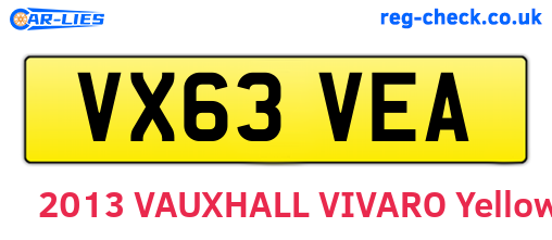 VX63VEA are the vehicle registration plates.