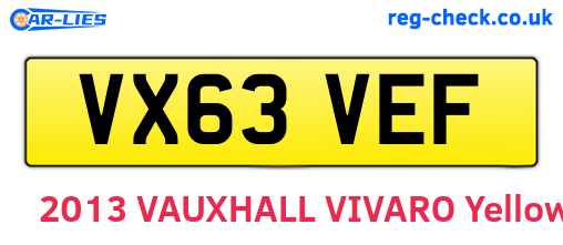 VX63VEF are the vehicle registration plates.
