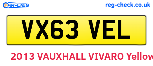 VX63VEL are the vehicle registration plates.