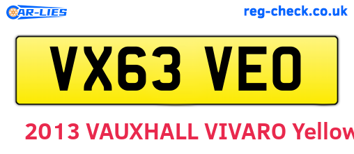 VX63VEO are the vehicle registration plates.