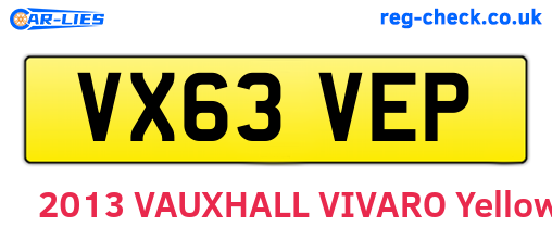 VX63VEP are the vehicle registration plates.