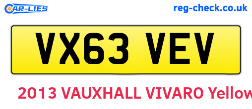 VX63VEV are the vehicle registration plates.