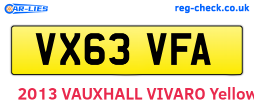 VX63VFA are the vehicle registration plates.