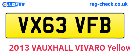 VX63VFB are the vehicle registration plates.