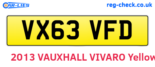 VX63VFD are the vehicle registration plates.