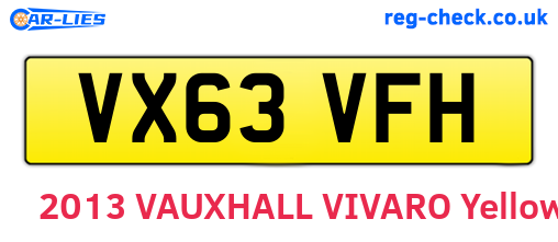VX63VFH are the vehicle registration plates.