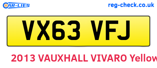 VX63VFJ are the vehicle registration plates.