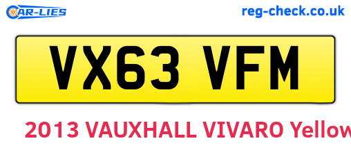 VX63VFM are the vehicle registration plates.