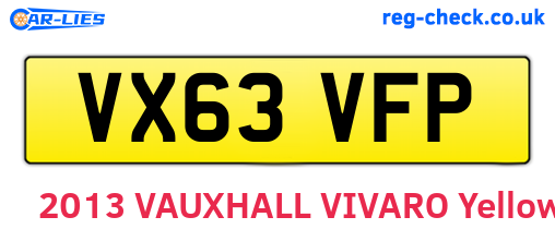 VX63VFP are the vehicle registration plates.