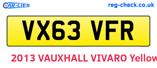VX63VFR are the vehicle registration plates.