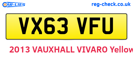 VX63VFU are the vehicle registration plates.