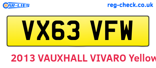 VX63VFW are the vehicle registration plates.