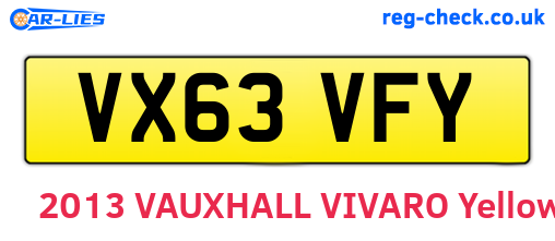 VX63VFY are the vehicle registration plates.