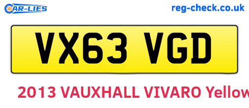 VX63VGD are the vehicle registration plates.