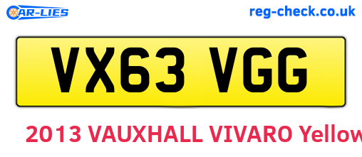 VX63VGG are the vehicle registration plates.