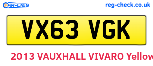 VX63VGK are the vehicle registration plates.
