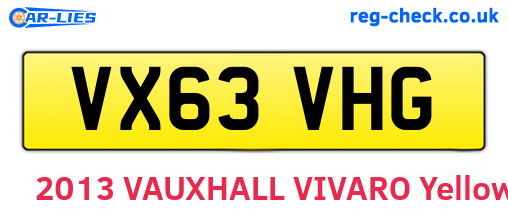 VX63VHG are the vehicle registration plates.